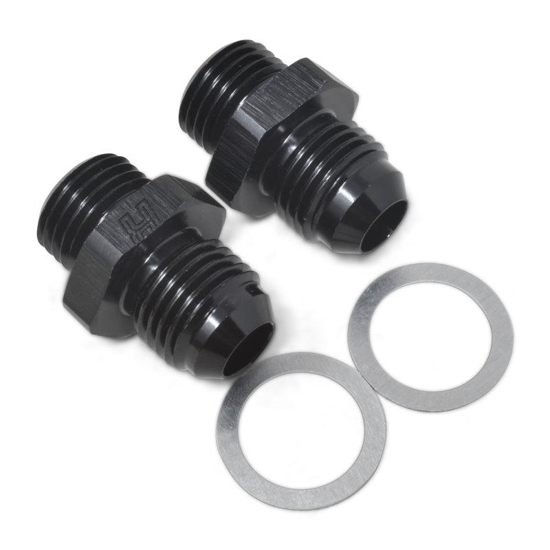 Russell Performance -6 AN Carb Adapter Fittings (2 pcs.) (Black) Fittings Russell