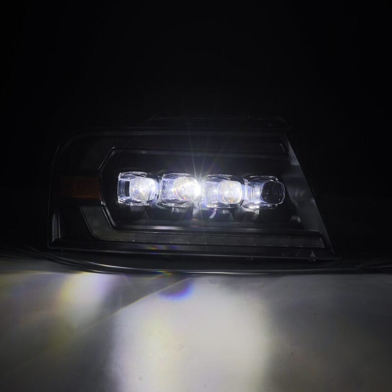 AlphaRex 04-08 Ford F-150 (No 2004 Heritage) NOVA-Series LED Proj HL Alpha-Blk w/Actv Lgt / Seq. Sig Headlights AlphaRex