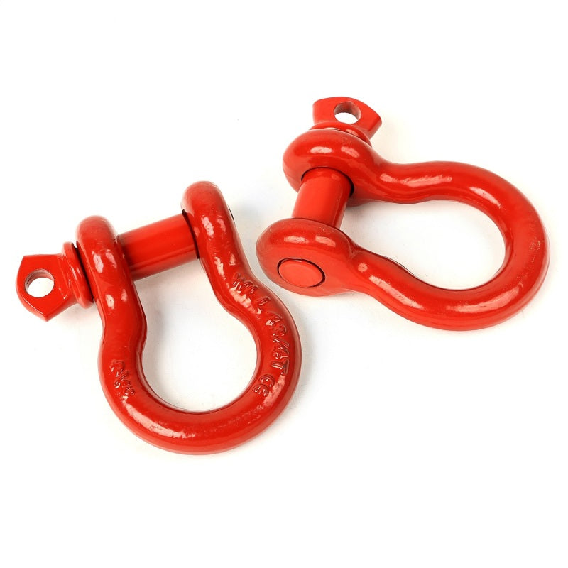 Rugged Ridge Red 3/4in D-Shackles Shackle Kits Rugged Ridge