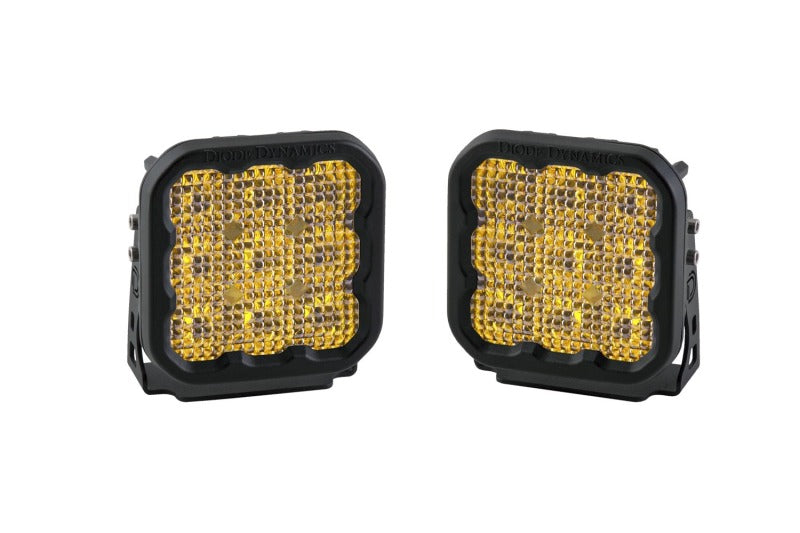 Diode Dynamics SS5 LED Pod Pro - Yellow Flood (Pair) Light Accessories and Wiring Diode Dynamics