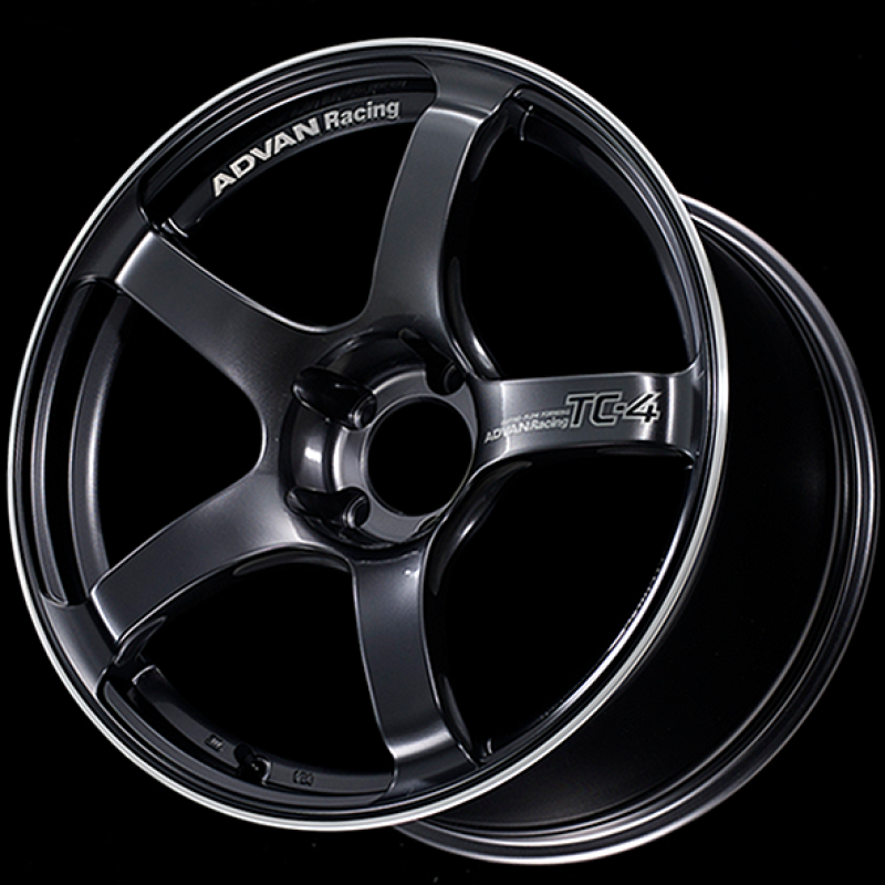 Advan TC4 18x9.5 +12 5x114.3 Racing Gunmetallic and Ring Wheel Wheels - Cast Advan