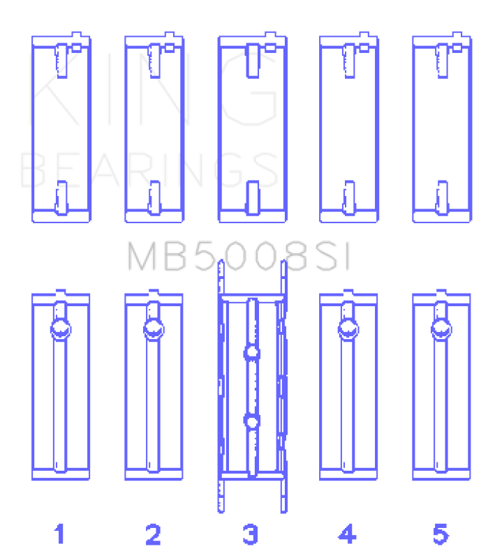 King Engine Bearings Performance Ford ZETEC 1.6L/1.8L/2.0L Main Race Bearing Set Bearings King Engine Bearings