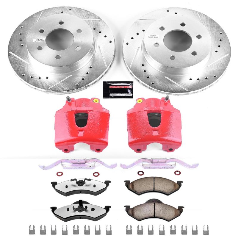 Power Stop 00-02 Dodge Dakota Front Z36 Truck & Tow Brake Kit w/Calipers Brake Kits - Performance D&S PowerStop