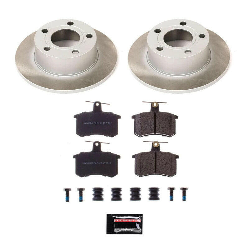Power Stop 95-98 Audi A6 Quattro Rear Semi-Coated Rotor Kit Brake Kits - Performance Blank PowerStop