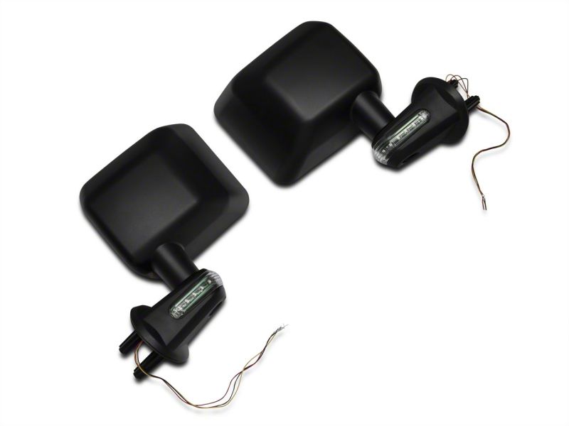 Raxiom 07-18 Jeep Wrangler JK Side Mirrors w/ LED Signal Indicators- Blk Sidemarkers & Indicators Raxiom
