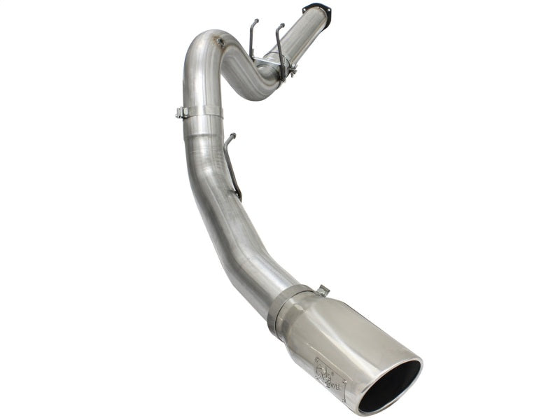 aFe MACHForce XP Exhaust 5in DPF-Back SS Exh 2015 Ford Turbo Diesel V8 6.7L Polished Tip DPF Back aFe