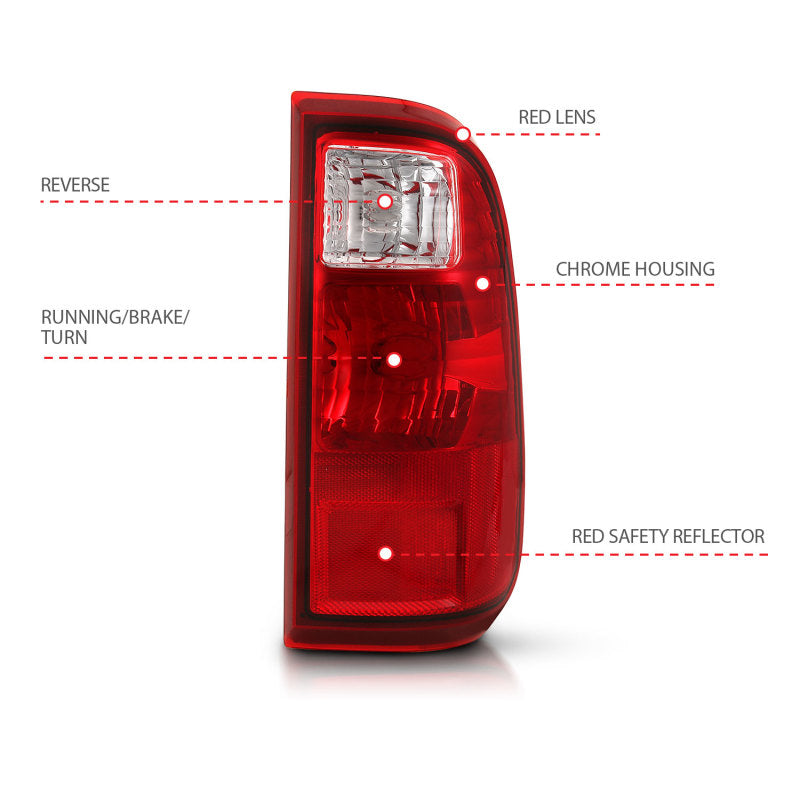 ANZO 2008-2016 Ford F-250 Taillight Red/Clear Lens (OE Replacement) Tail Lights ANZO