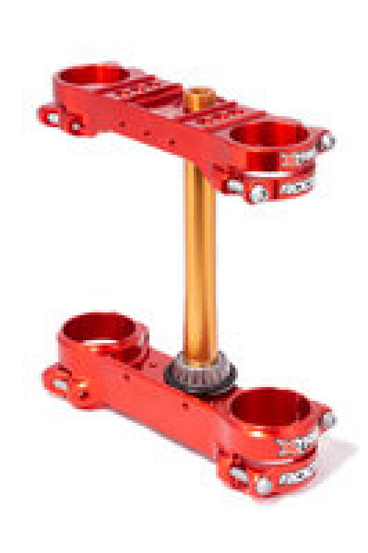 XTrig 18-19 GasGas EC/XC 200-300/ GP 250-300 ROCS Tech Triple Clamp 22.5 mm. Offset M12 - Red Clamps XTrig