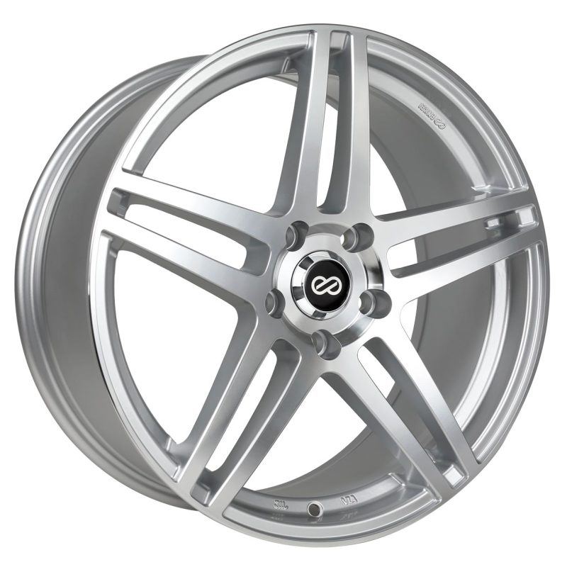Enkei RSF5 18x8 40mm Offset 5x100 Bolt Pattern 72.6mm Bore Dia Silver Machined Wheel Wheels - Cast Enkei