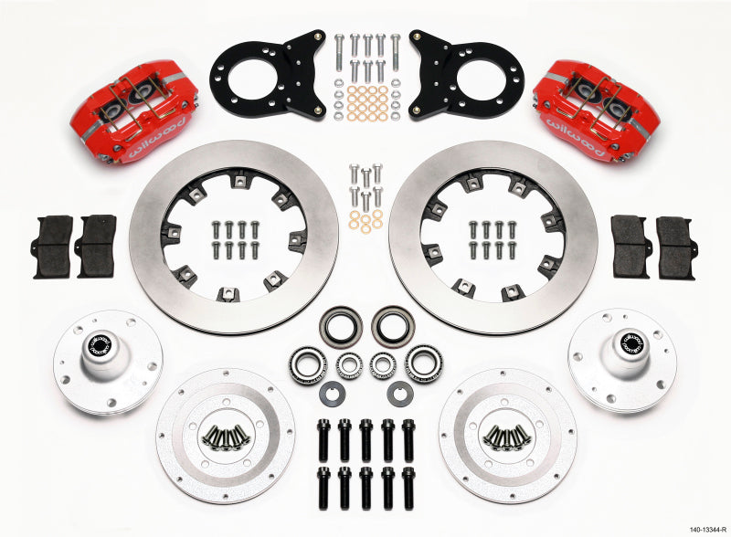 Wilwood Dynapro Dust-Boot Front Kit 12.19in Red 1965-1969 Mustang Disc & Drum Spindle Big Brake Kits Wilwood
