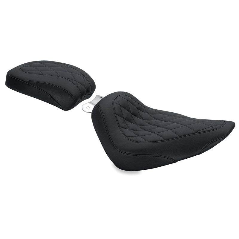 Mustang 00-15 Harley Softail Standard Rear Tire Wide Tripper Solo Seat Diamond Stitch- Black Solo Motorcycle Seats Mustang Motorcycle