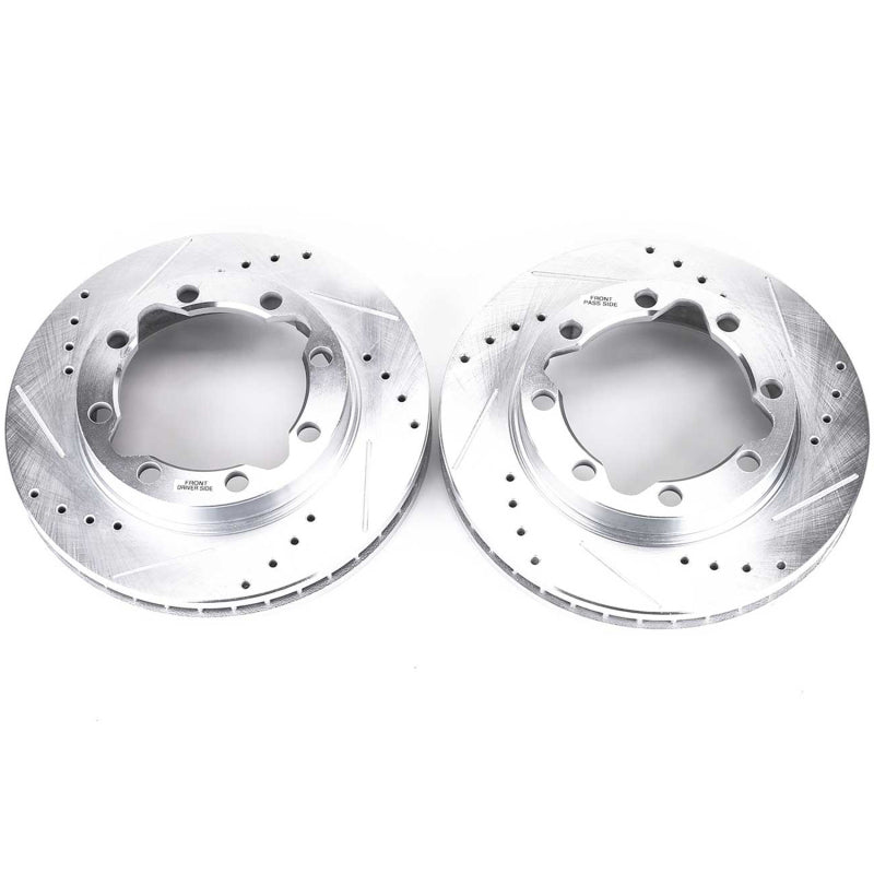 Power Stop 90-00 Chevrolet K3500 Front Evolution Drilled & Slotted Rotors - Pair Brake Rotors - Slot & Drilled PowerStop