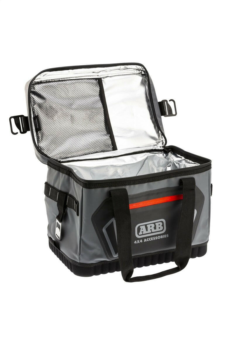 ARB Cooler Bag Charcoal w/ Red Highlights 15in L x 11in W x 9in H Holds 22 Cans Tow Straps ARB