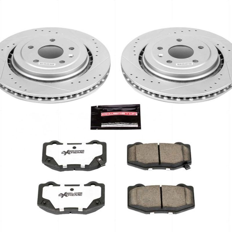 Power Stop 14-19 Chevrolet Corvette Rear Z26 Street Warrior Brake Kit Brake Kits - Performance D&S PowerStop