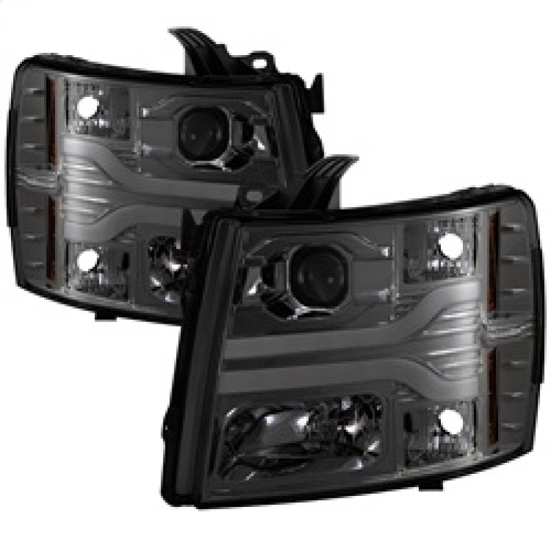 Spyder Chevy Silverado 1500 07-13 Version 3 Projector Headlights - Smoke PRO-YD-CS07V3-LBDRL-SM Headlights SPYDER