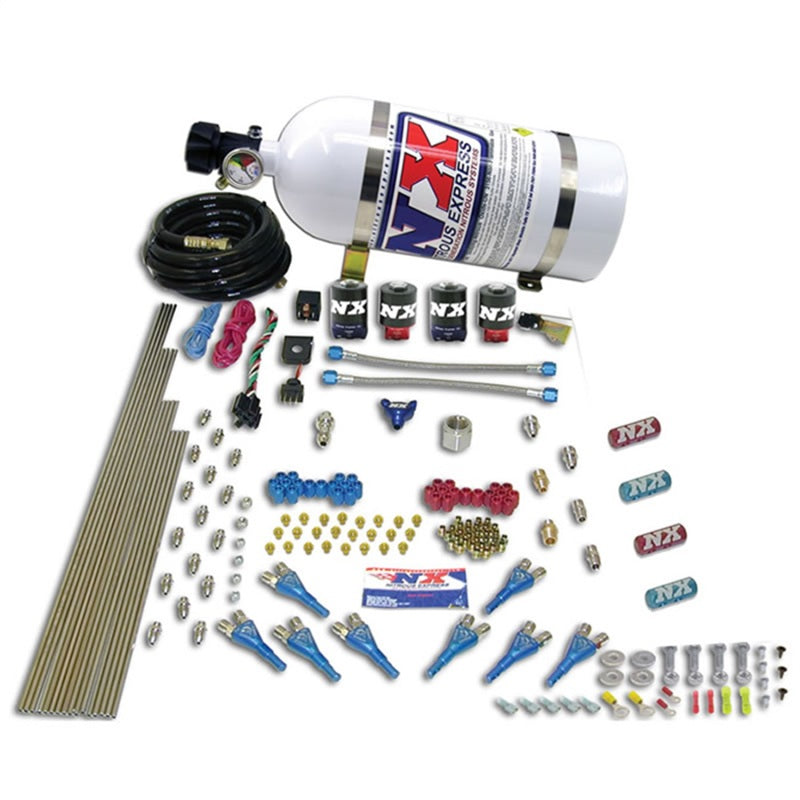 Nitrous Express Street Shark Gas 4 Solenoids Nitrous Kit (100-150-250HP) w/o Bottle Nitrous Systems Nitrous Express
