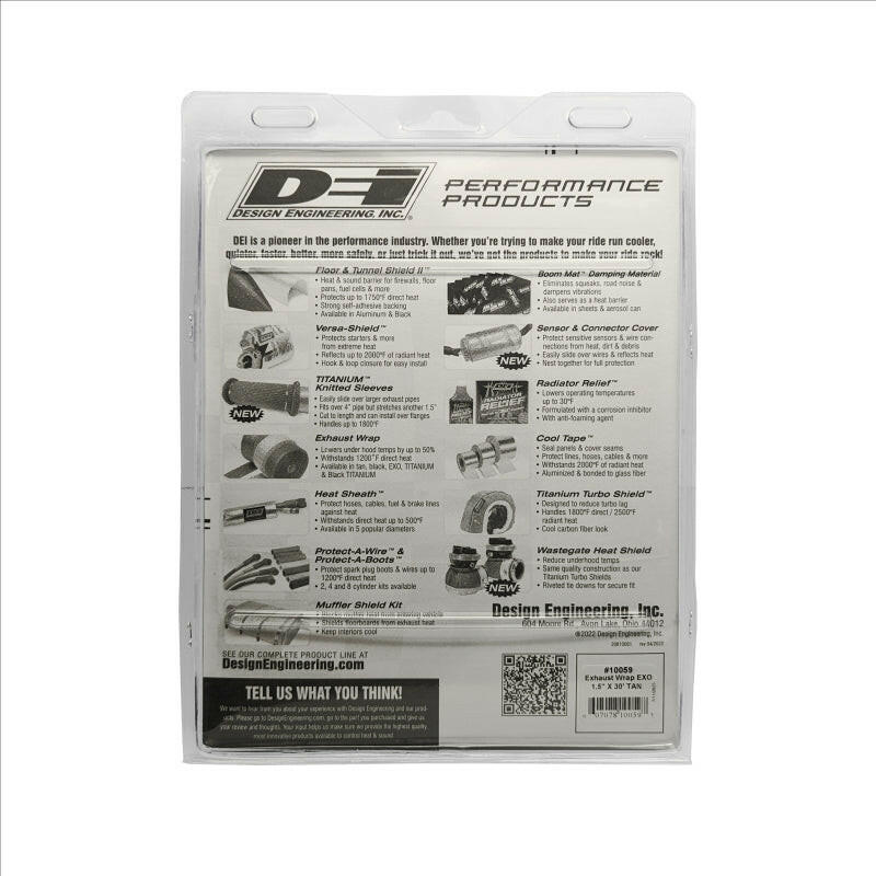 DEI Exhaust Wrap 1.5in x 30ft - EXO - Tan Exhaust Wrap DEI