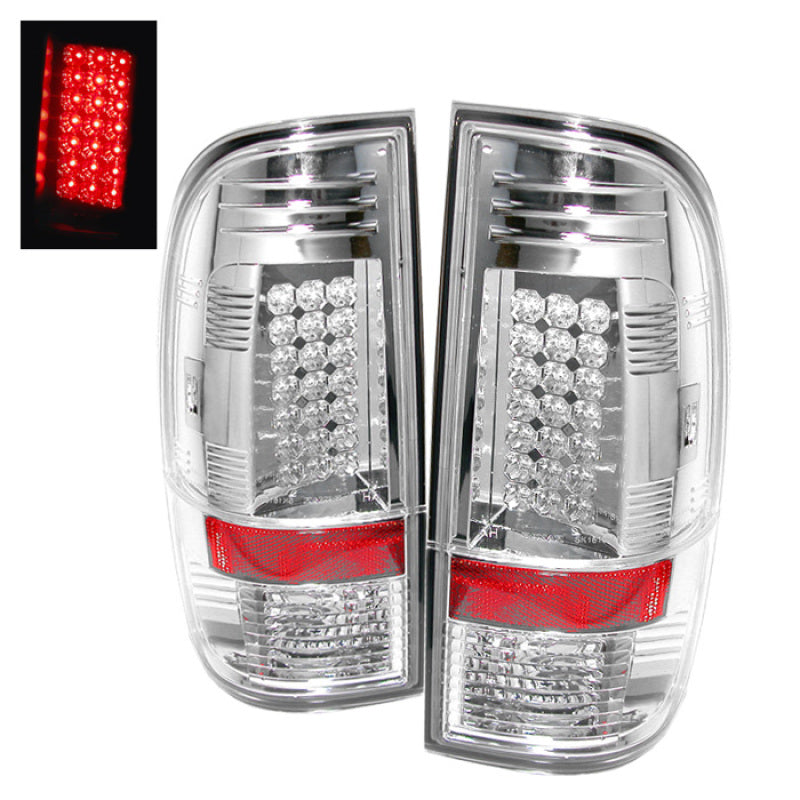Spyder Ford Super Duty 08-15 LED Tail Lights Chrome ALT-YD-FS07-LED-C Tail Lights SPYDER