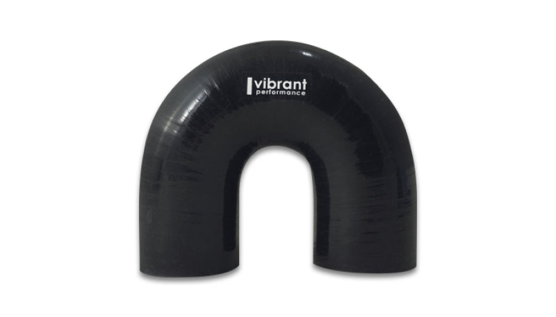 Vibrant 4 Ply Reinforced Silicone Elbow Connector - 2in ID x 5.50in Leg 180 Deg Elbow (BLACK) Silicone Couplers & Hoses Vibrant