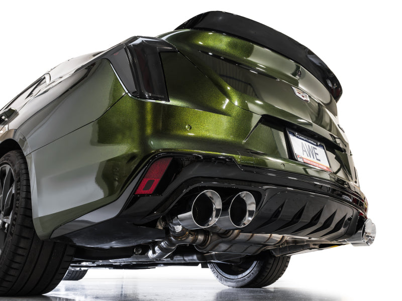 AWE Tuning 2021+ Cadillac CT4-V Blackwing SwitchPath Exhaust - Chrome Silver Tips Catback AWE Tuning