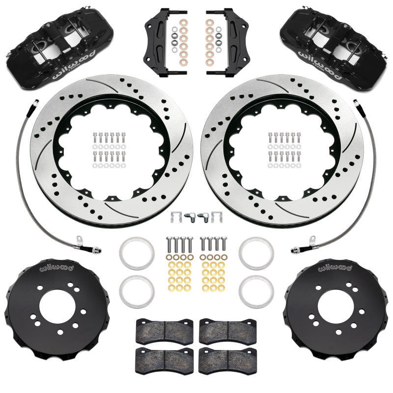 Wilwood 89-98 Nissan 240SX/89-94 Skyline/90-96 300ZX Aerolite 6R Fr BBK w/ 14in D/S Rotors - Black Big Brake Kits Wilwood