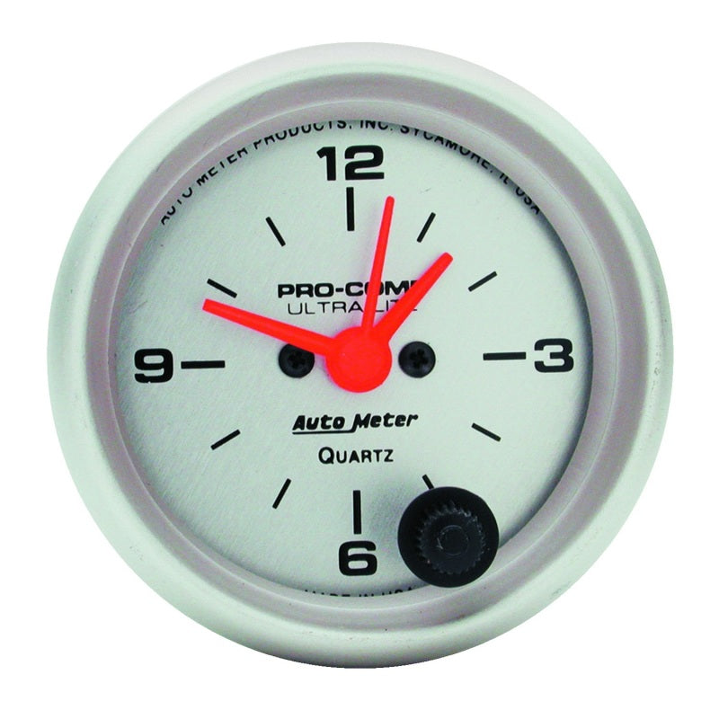 Autometer Ultra-Lite 52mm Short Sweep Electronic Clock Gauges AutoMeter