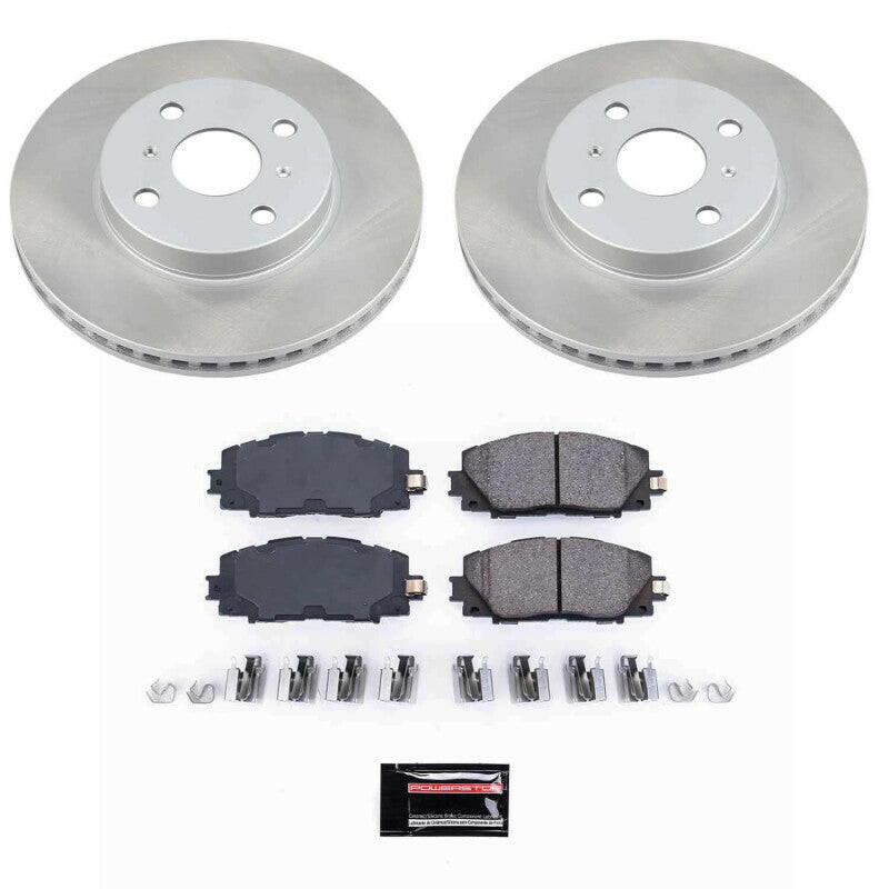 Power Stop 07-18 Toyota Yaris Front Semi-Coated Rotor Kit Brake Kits - Performance Blank PowerStop