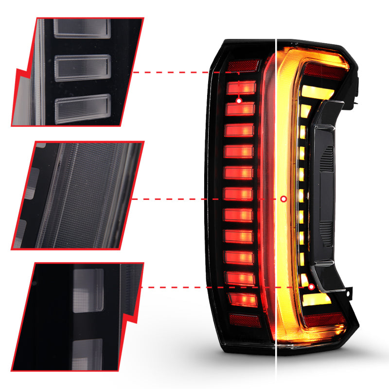 ANZO 22-24 Toyota Tundra Z-Series Full LED Tail Lights Smoke Lens Init/SeqSig- Pair Tail Lights ANZO