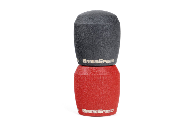 GrimmSpeed Stubby Shift Knob Stainless Steel Red - M12x1.25 Shift Knobs GrimmSpeed