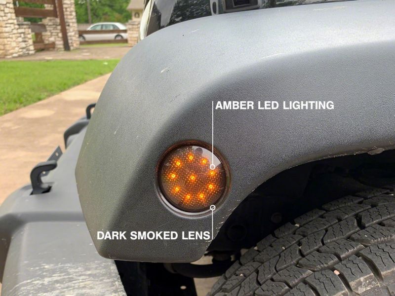 Raxiom 07-18 Jeep Wrangler JK LED Side Marker Lights- Smoked Sidemarkers & Indicators Raxiom