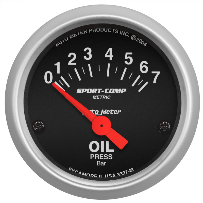 Autometer Sport-Comp 52mm 0-7 Bar Short Sweep Electronic Oil Pressure Gauge Gauges AutoMeter