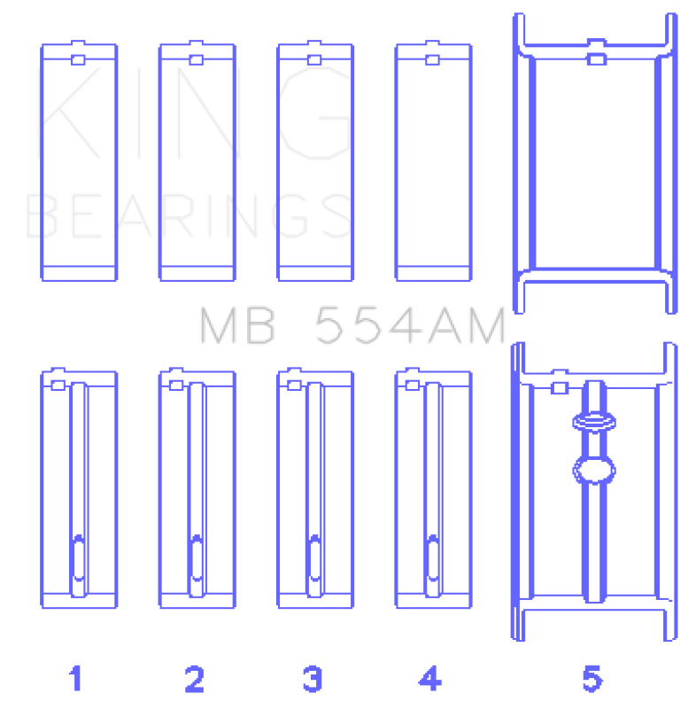 King Engine Bearings GM 265/283/302/327 8 Cyl (Size STD) Main Bearing Set Bearings King Engine Bearings