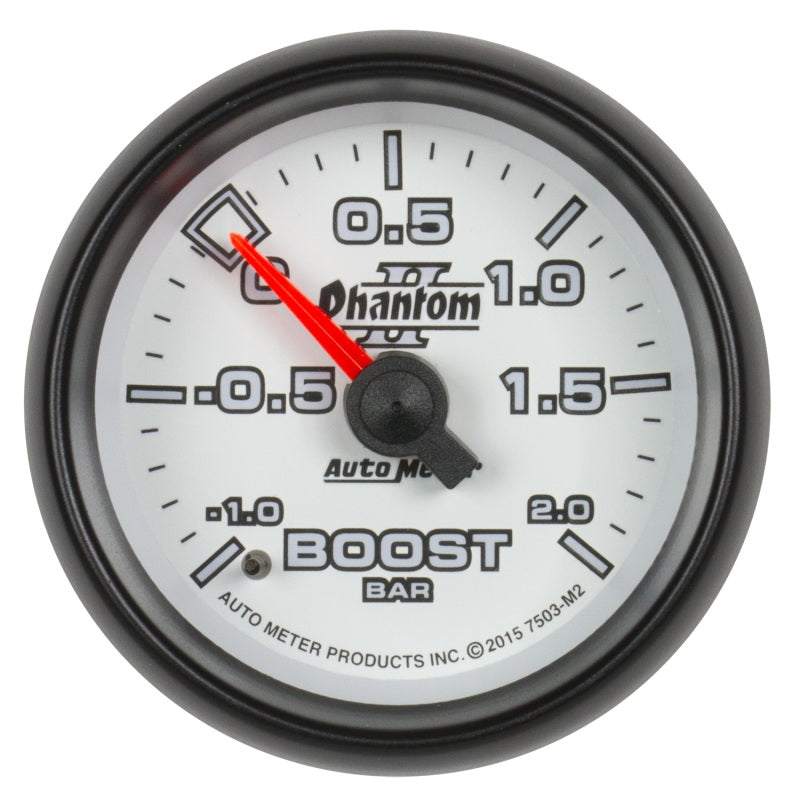 Autometer Phantom II Gauge Vac/Boost 2 1/16in -1 - +2 Bar Mechanical Phantom II Gauges AutoMeter