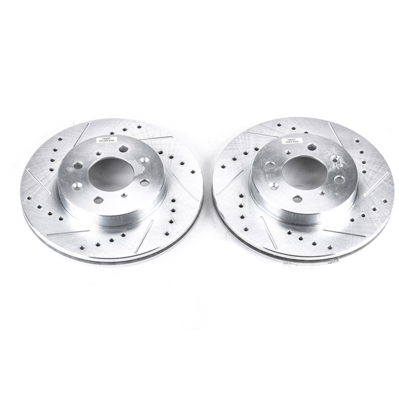 Power Stop 97-05 Acura EL Front Evolution Drilled & Slotted Rotors - Pair Brake Rotors - Slot & Drilled PowerStop