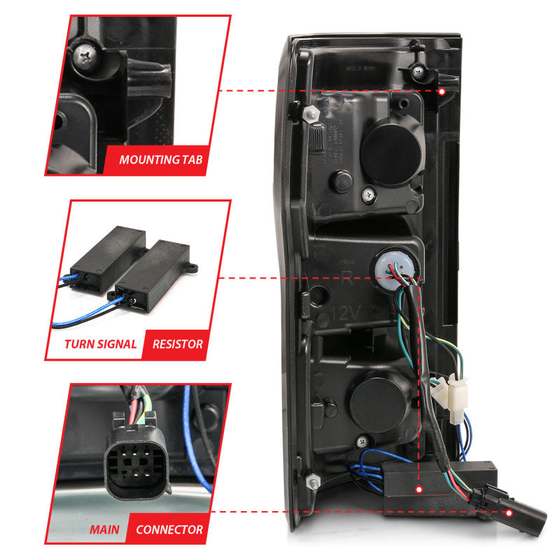 ANZO 18-19 Ford F-150 LED Taillights Smoke Tail Lights ANZO