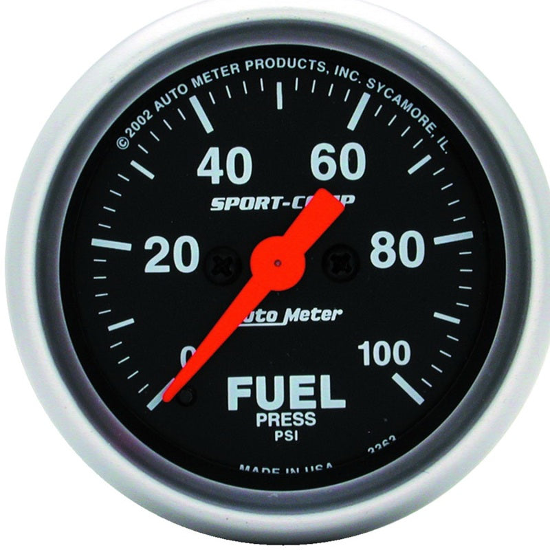 Autometer Sport-Comp 52mm 0-100 PSI Electronic Fuel Pressure Gauge Gauges AutoMeter