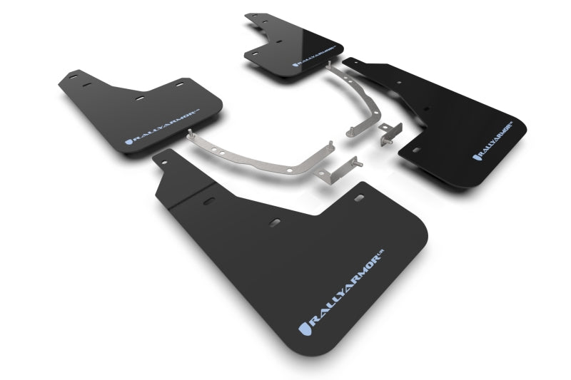 Rally Armor 22-24 Hyundai Ioniq 5 Black Mud Flap w/Light Blue Logo Mud Flaps Rally Armor