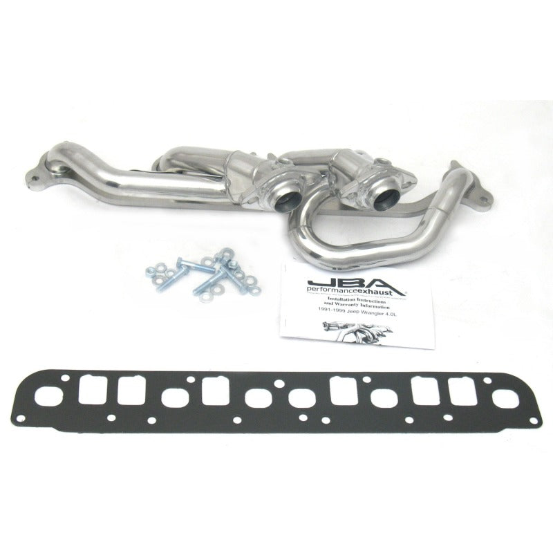 JBA 00-06 Jeep 4.0L 1-1/2in Primary Silver Ctd Cat4Ward Header Headers & Manifolds JBA