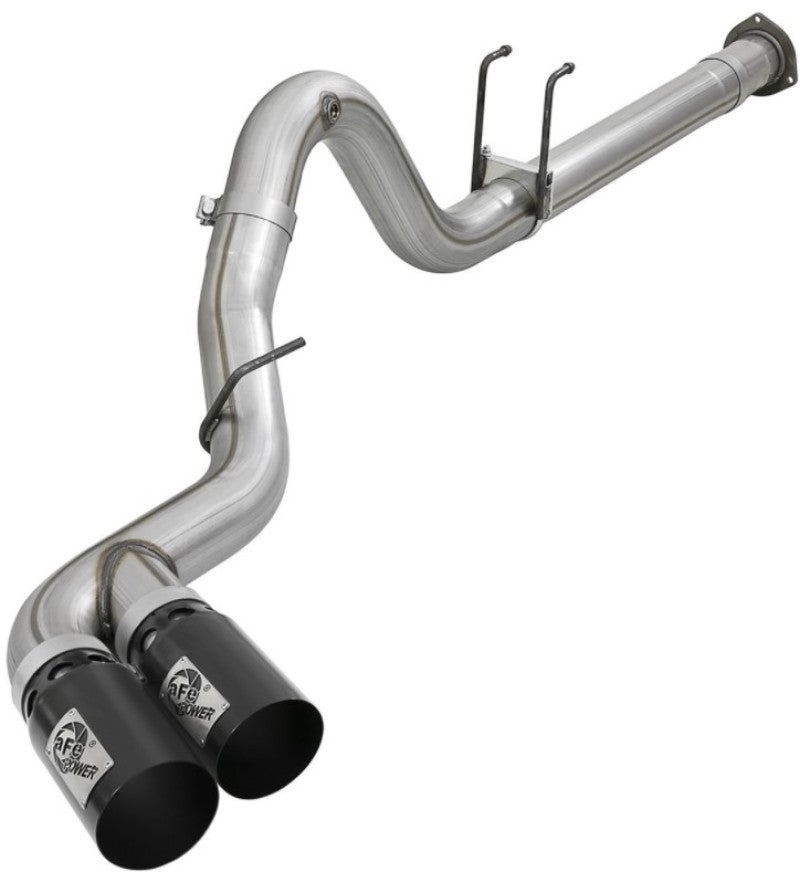 aFe Power 15-16 Ford F250/F350 6.7L Diesel Rebel XD 4in 409 SS DPF-Back Exhaust System - Black Tips DPF Back aFe