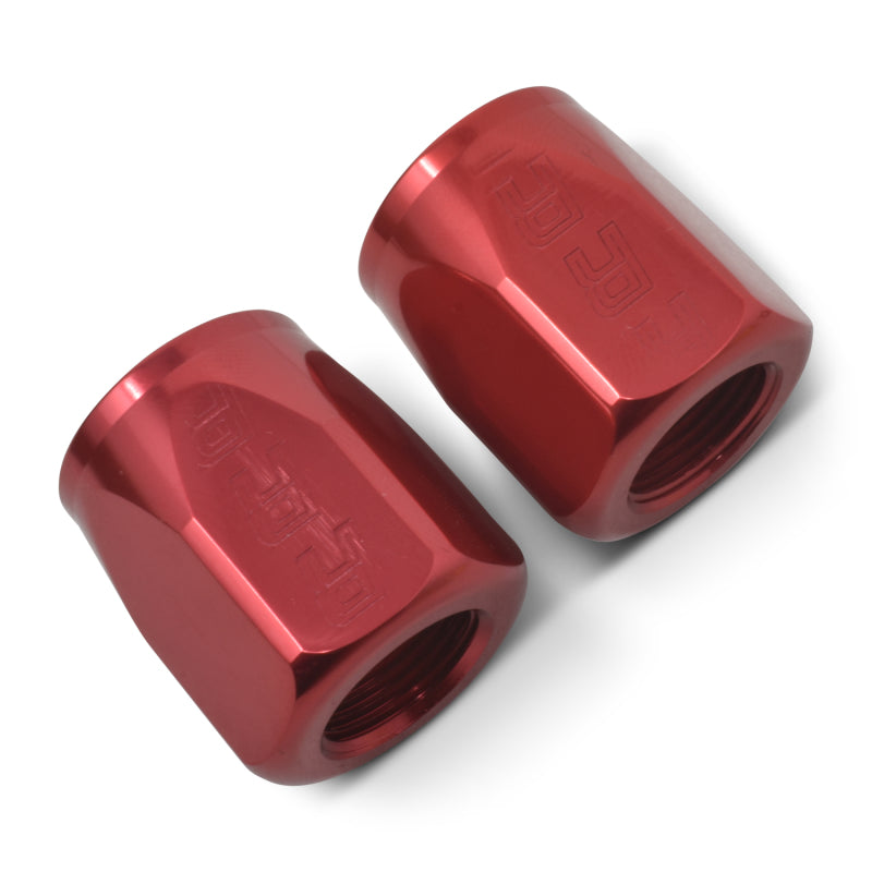 Russell Performance 2-Piece -10 AN Full Flow Swivel Hose End Sockets (Qty 2) - Polished and Red Fittings Russell