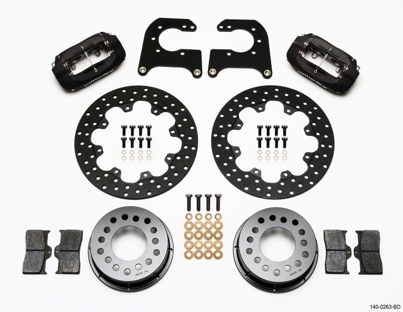 Wilwood Forged Dynalite Rear Drag Kit Drilled Rotor Chev 12 Bolt w C-Clips Big Brake Kits Wilwood