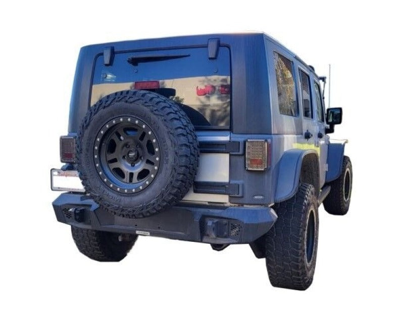 Go Rhino 07-18 Jeep Wrangler JK/JKU Trailline Rear Full Width Bumper - Tex. Blk Bumpers - Steel Go Rhino