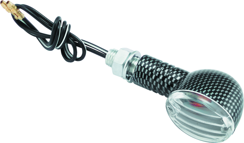 BikeMaster Ministalk Marker Light Round Carbon/Clear Sidemarkers & Indicators BikeMaster