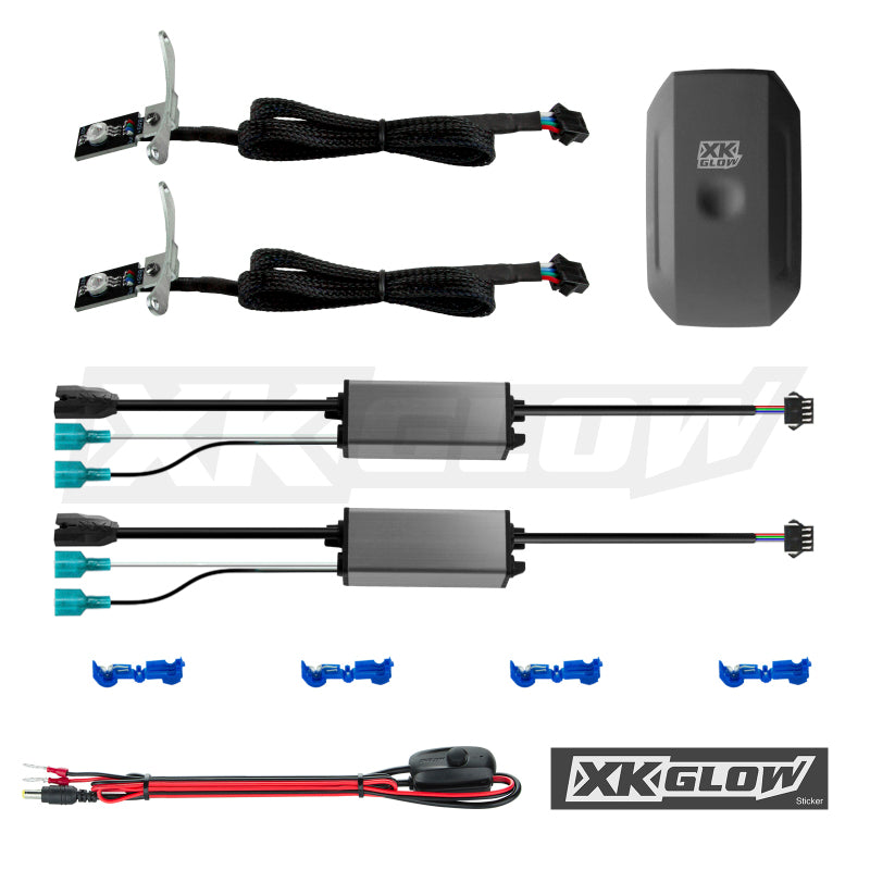 XK Glow 2xRGB Demon Eye Million Color XKGLOW Smartphone App Controlled Kit Light Accessories and Wiring XKGLOW