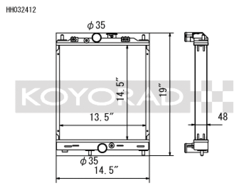 Koyo 03-07 Mitsubishi Evolution 7/8/9 Turbo (MT) Half-Size RACE Radiator Radiators Koyo
