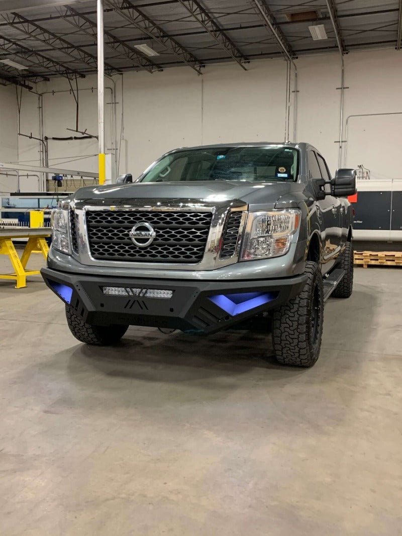 Road Armor 16-19 Nissan Titan XD SPARTAN Rear Bumper - Tex Blk Bumpers - Steel Road Armor