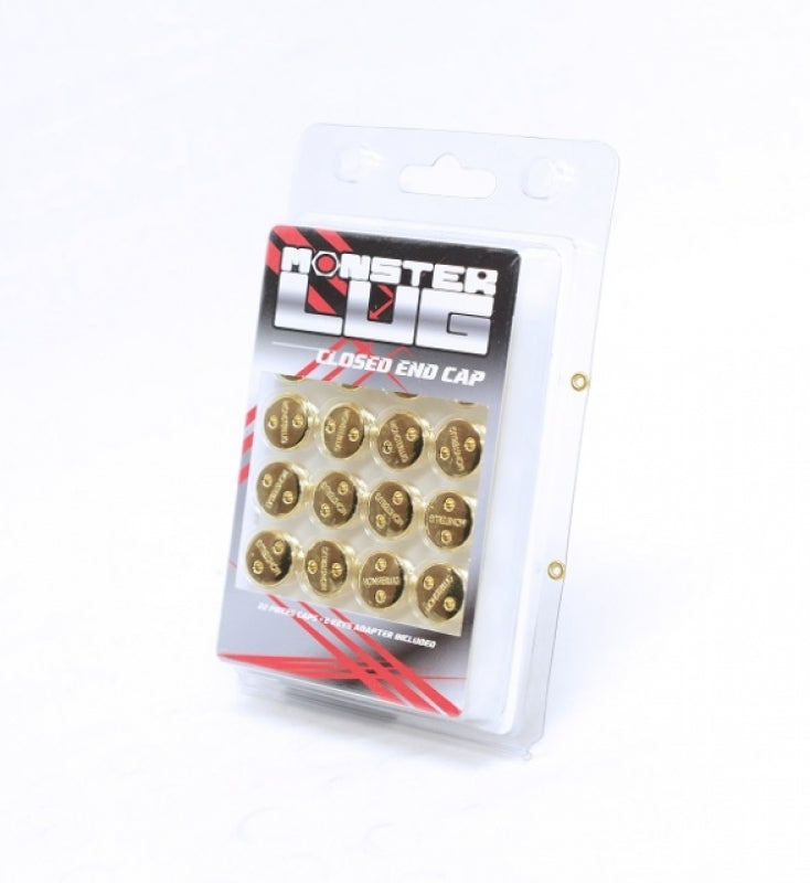 Wheel Mate Monster Lug Nut Caps - Gold 14x1.50 Lug Nuts Wheel Mate