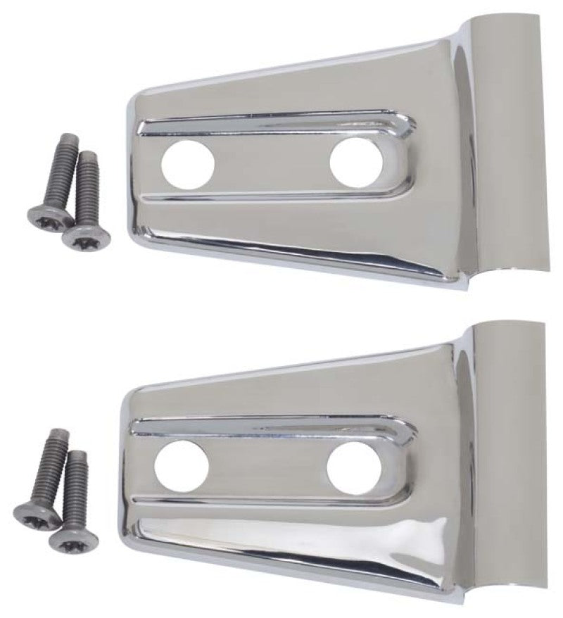Kentrol 07-18 Jeep Wrangler JK Hood Hinge Overlays Pair - Polished Silver Doors Kentrol