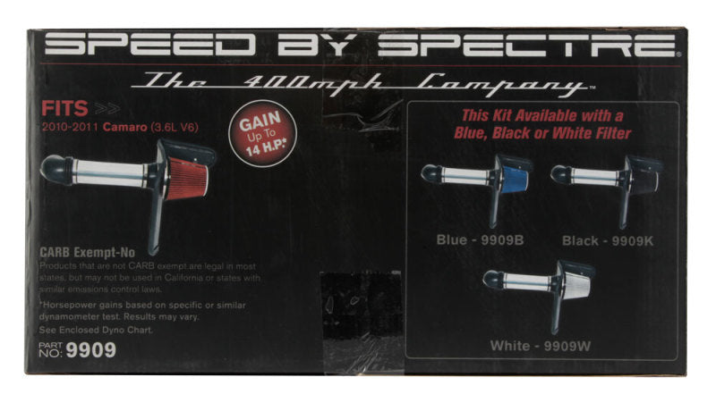 Spectre 10-11 Chevy Camaro V6-3.6L F/I Air Intake Kit - Clear Anodized w/Red Filter Cold Air Intakes Spectre