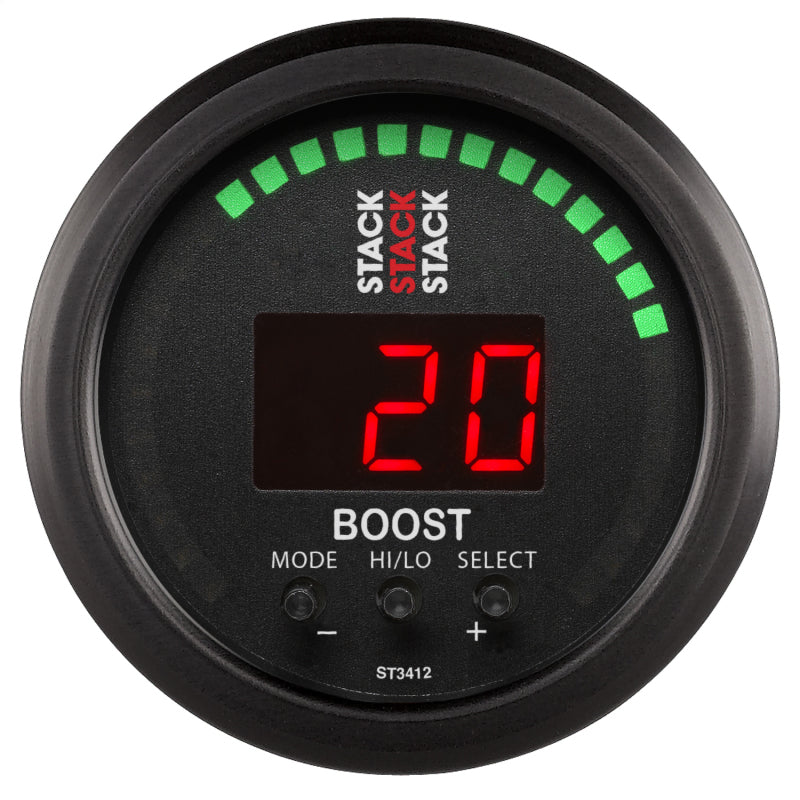 Autometer Stack 52mm -1 to +2 Bar (-30INHG to +30 PSI) Boost Controller - Black Gauges AutoMeter